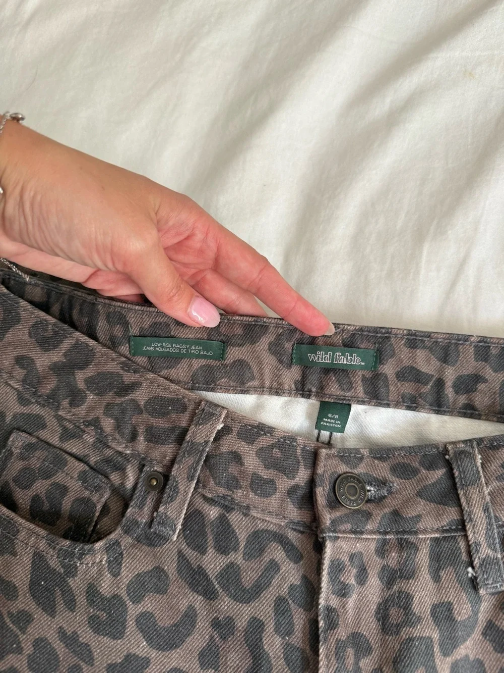 Wild Fable leopard low rise baggy jeans - Picture 3 of 4